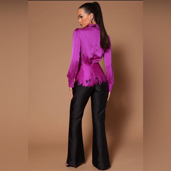 Mina Wide Leg Jumpsuit - Black/Pink | NWT | Size Small - Picture 3 of 7